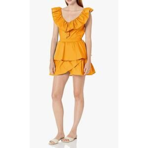 NWT BB Dakota Steve Madden Summer Sunset Ruffle Dress Yellow Size M